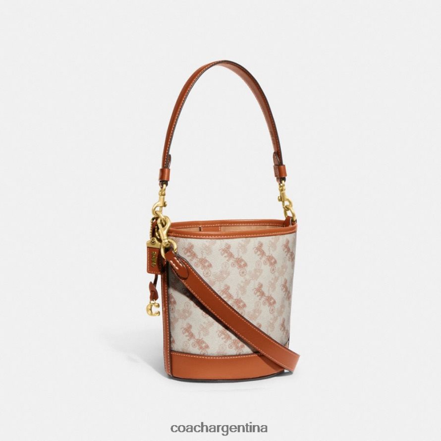 Coach mujer bolso bombonera dakota 16 con estampado de caballos y carruajes b4/ámbar bruñido con tiza L8288220