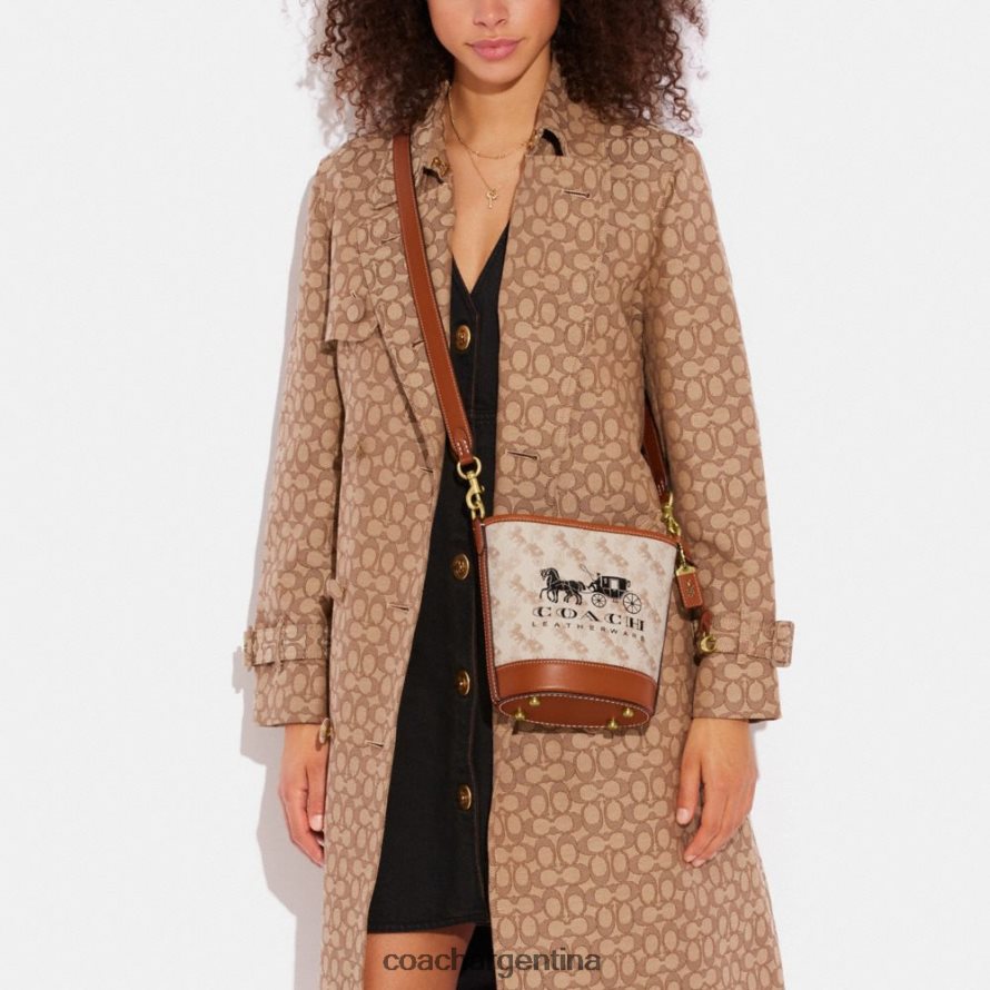 Coach mujer bolso bombonera dakota 16 con estampado de caballos y carruajes b4/ámbar bruñido con tiza L8288220