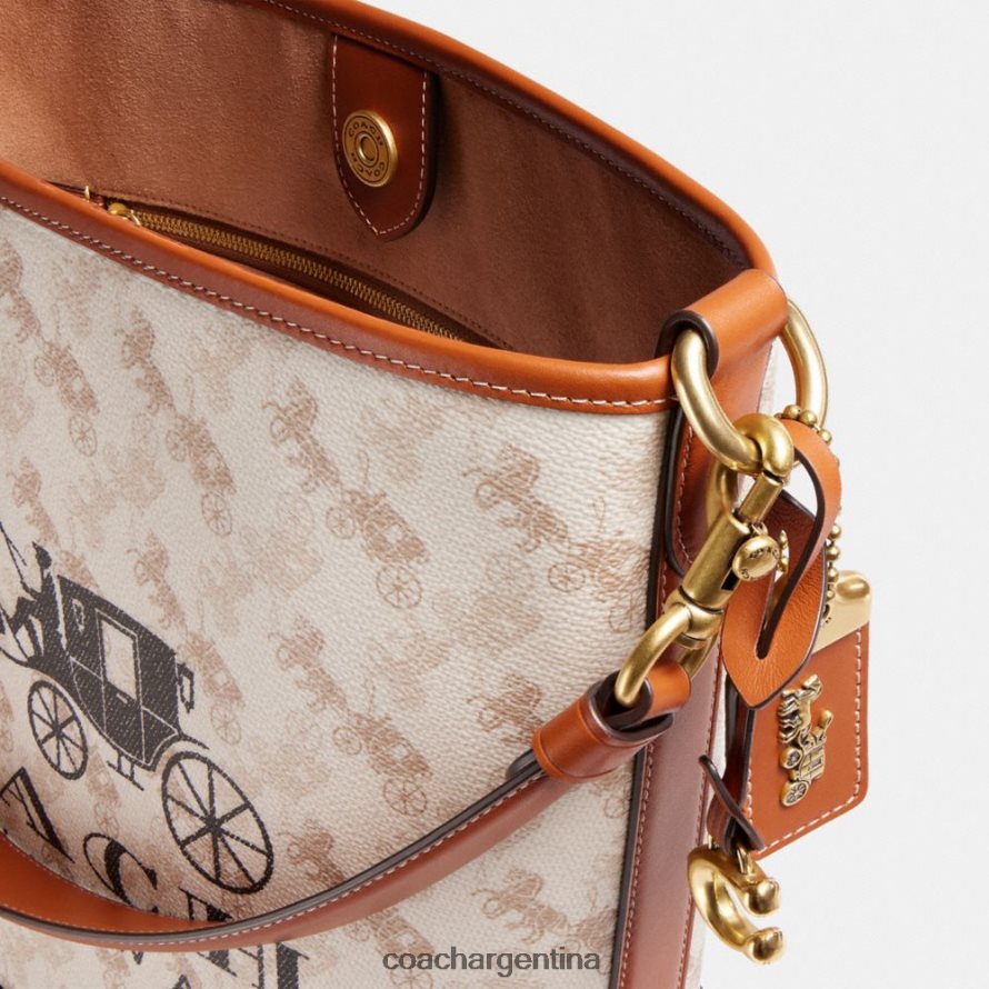 Coach mujer bolso bombonera dakota con estampado de caballos y carruajes b4/ámbar bruñido con tiza L8288223