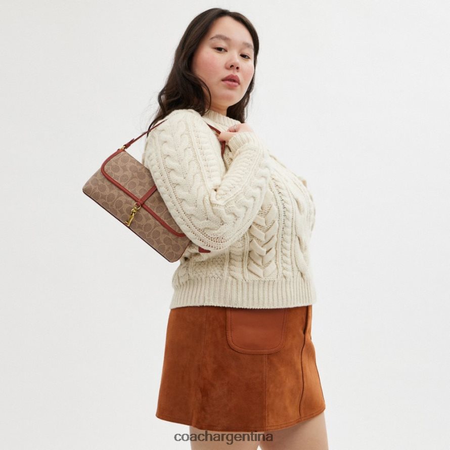 Coach mujer bolso Hamptons en lona de firma b4/óxido tostado L82882257