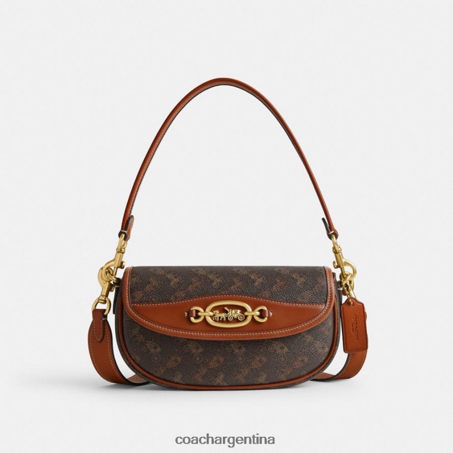 Coach mujer bolso bandolera harley 23 con estampado de caballos y carruajes b4/ámbar bruñido trufa L82882263