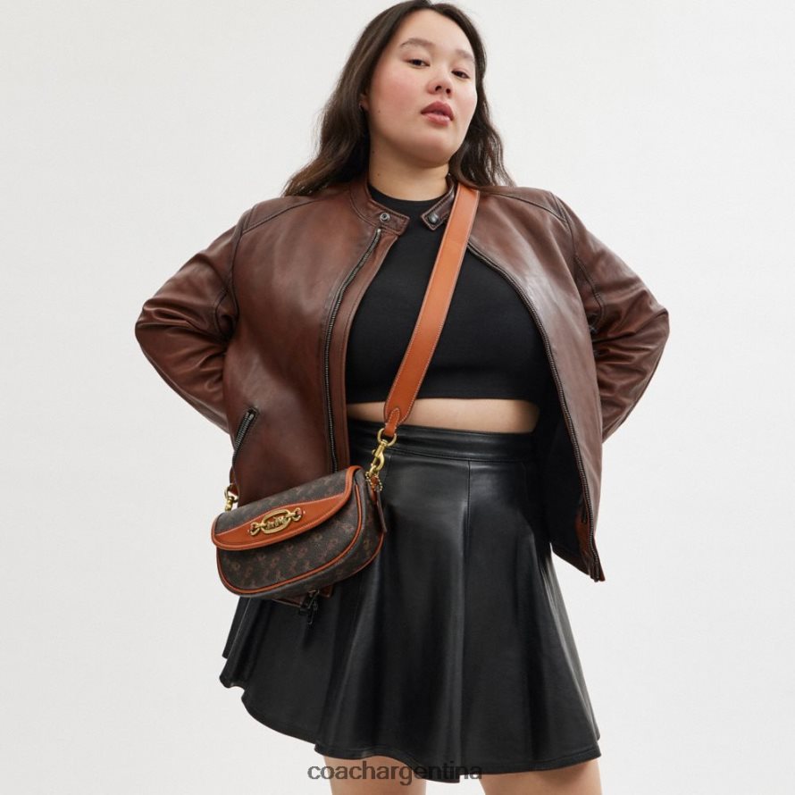 Coach mujer bolso bandolera harley 23 con estampado de caballos y carruajes b4/ámbar bruñido trufa L82882263