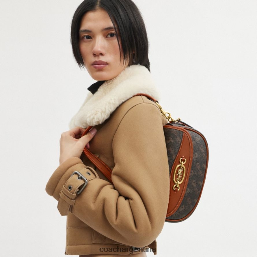 Coach mujer bolso bandolera harley 23 con estampado de caballos y carruajes b4/ámbar bruñido trufa L82882263