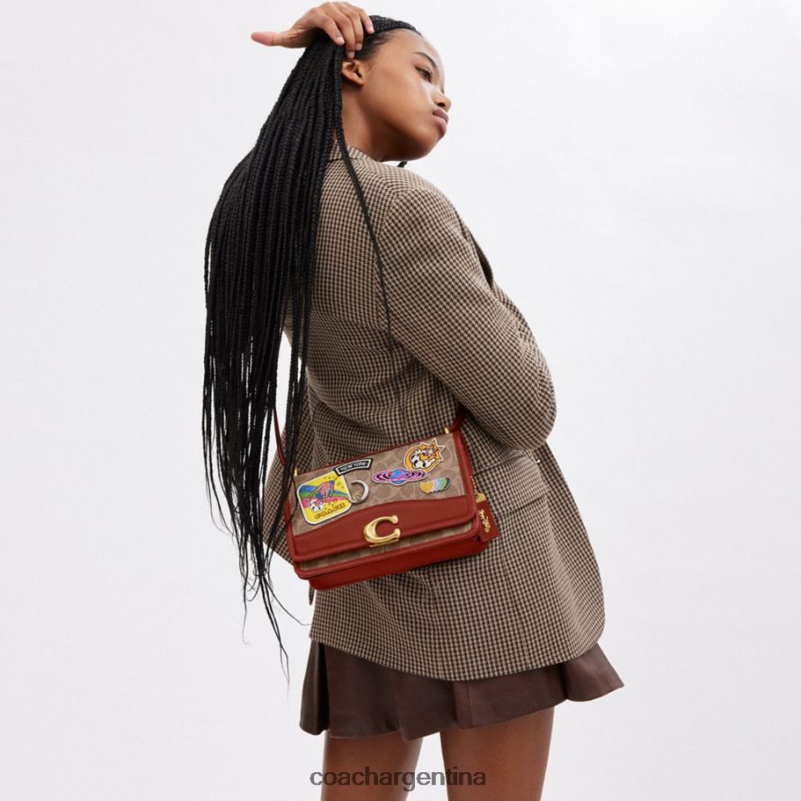 Coach mujer bolso de hombro cosmic coach bandit en lona de firma con parches b4/bronceado óxido multi L82882267