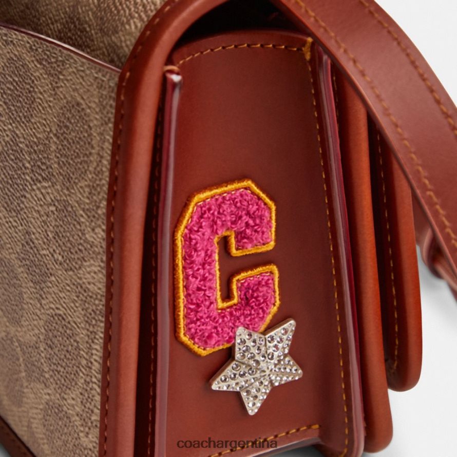 Coach mujer bolso de hombro cosmic coach bandit en lona de firma con parches b4/bronceado óxido multi L82882267