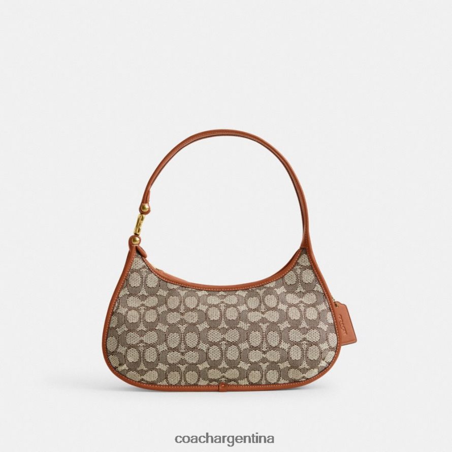 Coach mujer bolso de hombro eve en jacquard textil característico b4/cacao bruñido amb L82882273