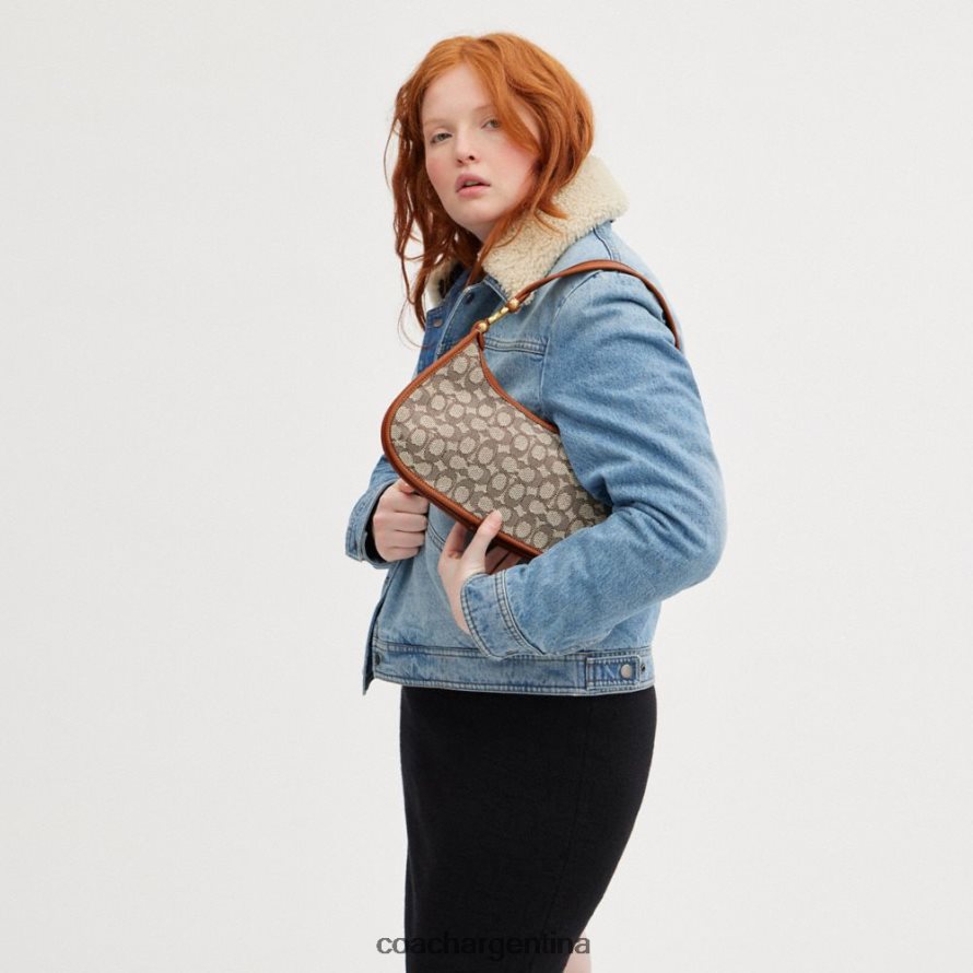 Coach mujer bolso de hombro eve en jacquard textil característico b4/cacao bruñido amb L82882273