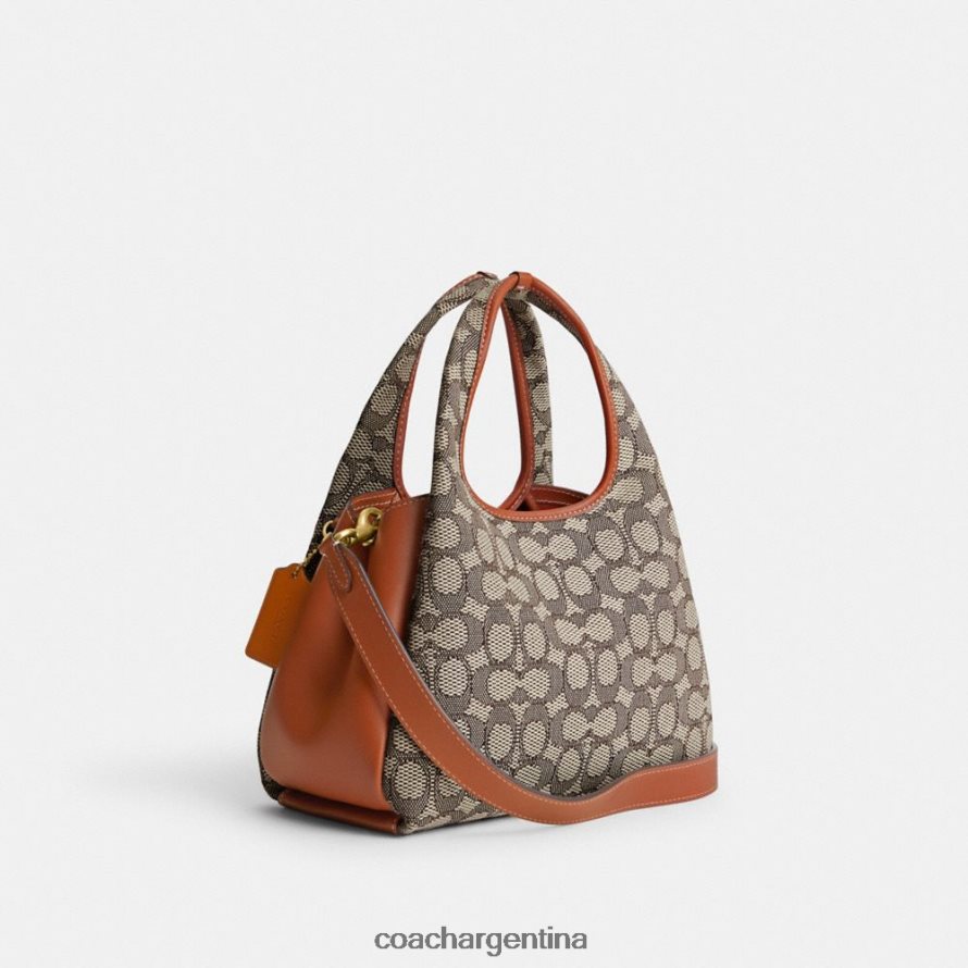 Coach mujer bolso de hombro lana 23 en jacquard característico b4/cacao bruñido amb L82882272