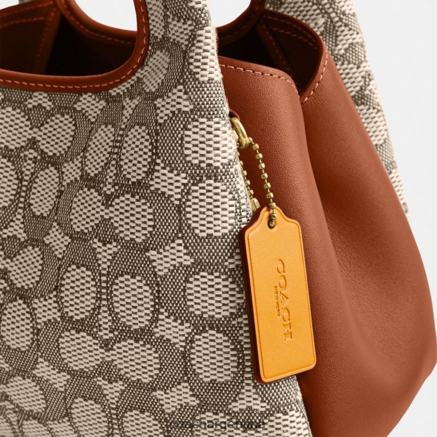 Coach mujer bolso de hombro lana 23 en jacquard característico b4/cacao bruñido amb L82882272