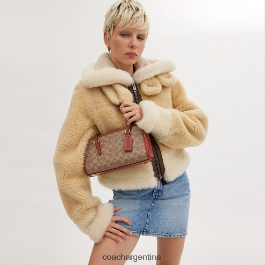 Coach mujer cremallera abatible en lona exclusiva b4/óxido tostado L82882268