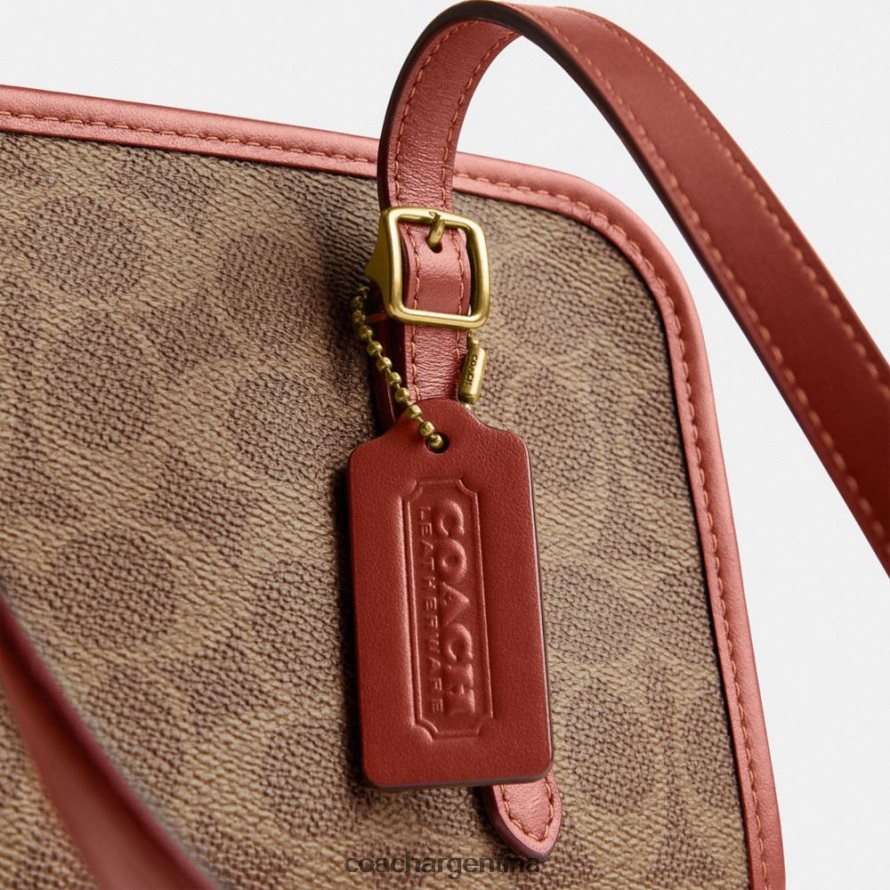 Coach mujer cremallera abatible en lona exclusiva b4/óxido tostado L82882268