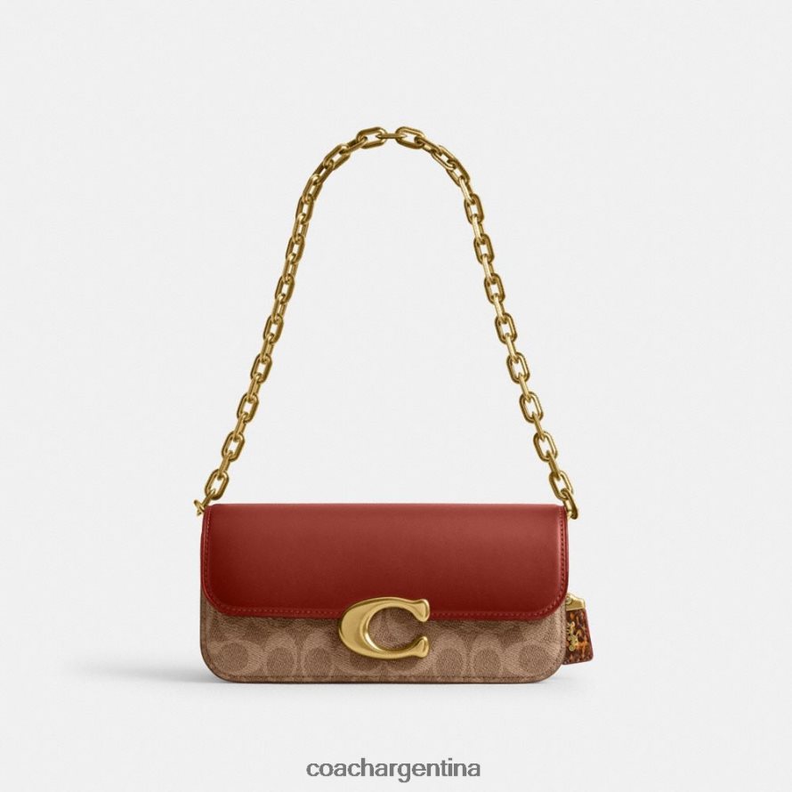 Coach mujer bolso idol 23 en lona exclusiva con detalle de piel de serpiente b4/óxido tostado L8288236