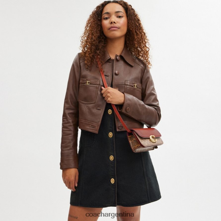 Coach mujer bolso idol 23 en lona exclusiva con detalle de piel de serpiente b4/óxido tostado L8288236