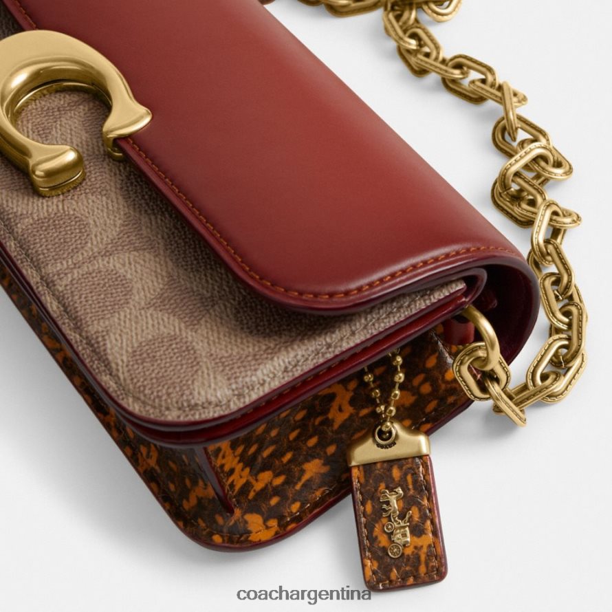 Coach mujer bolso idol 23 en lona exclusiva con detalle de piel de serpiente b4/óxido tostado L8288236