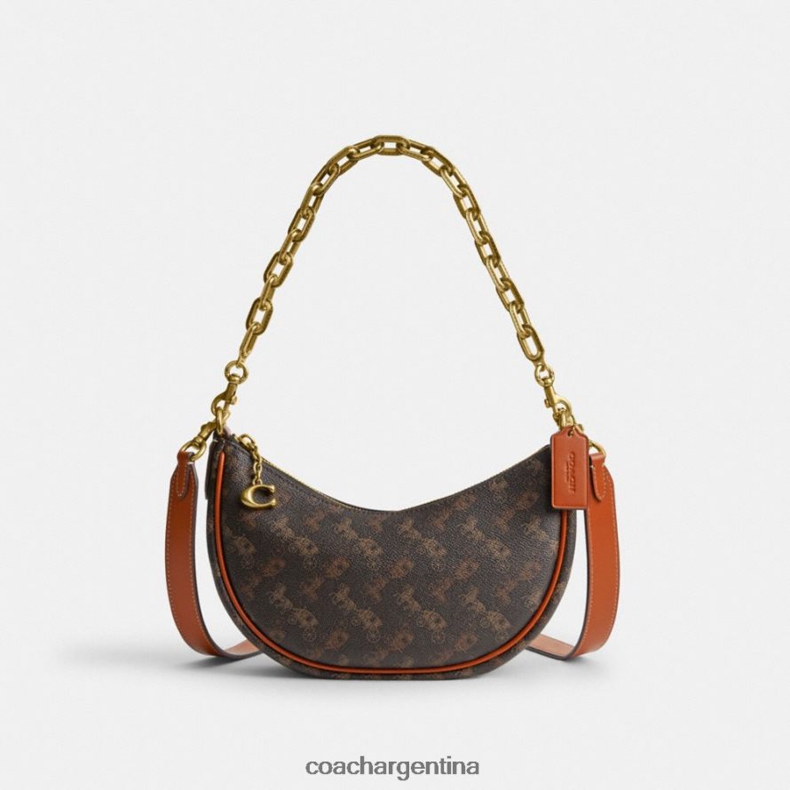 Coach mujer bolso de hombro mira con estampado de caballos y carruajes b4/ámbar bruñido trufa L8288253