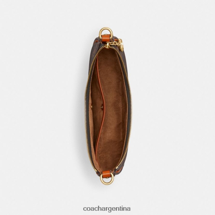 Coach mujer bolso de hombro mira con estampado de caballos y carruajes b4/ámbar bruñido trufa L8288253