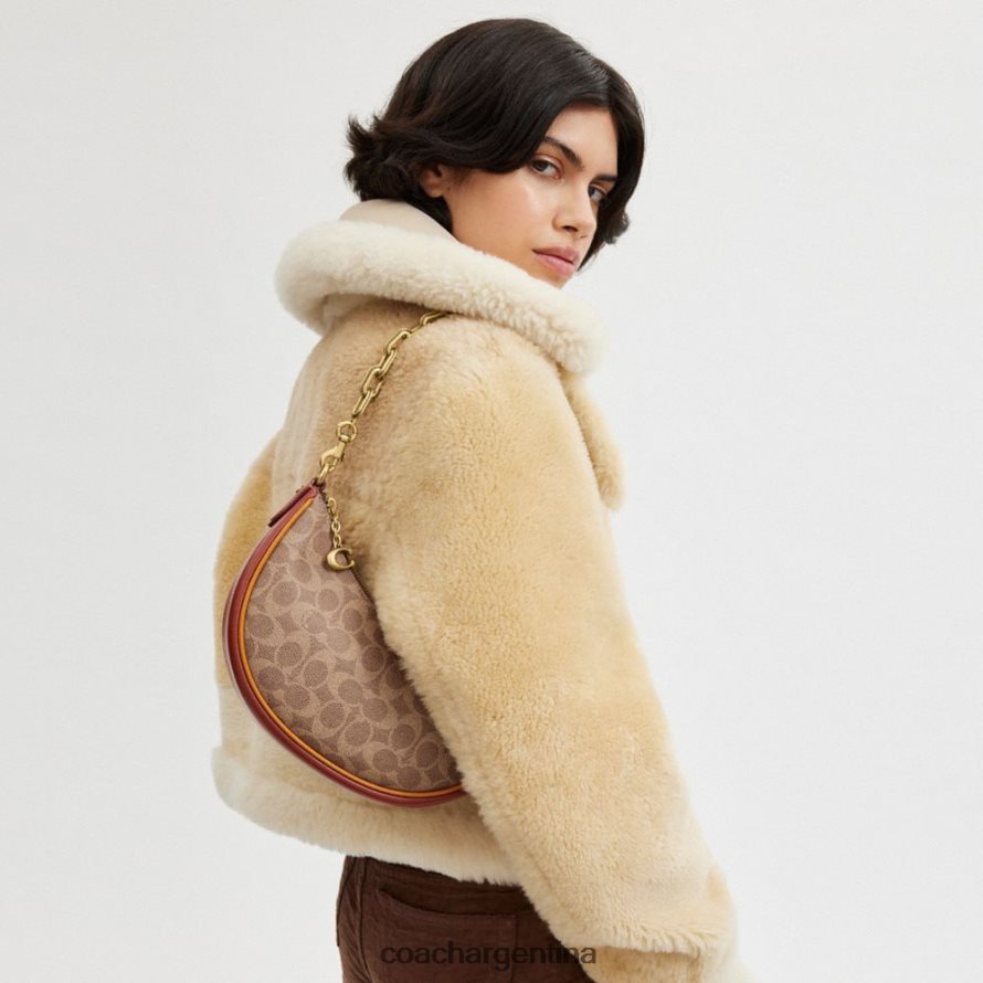 Coach mujer bolso de hombro mira en lona de firma b4/óxido tostado L8288254