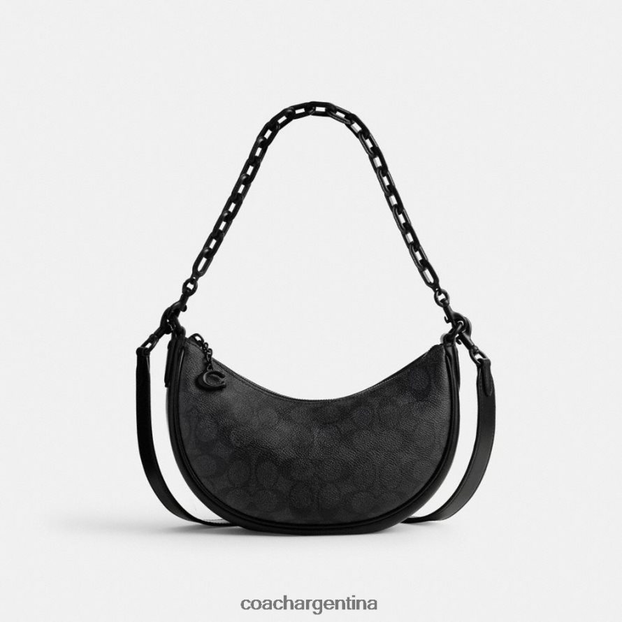 Coach mujer bolso de hombro mira en lona de firma mw/carbón/negro L8288252