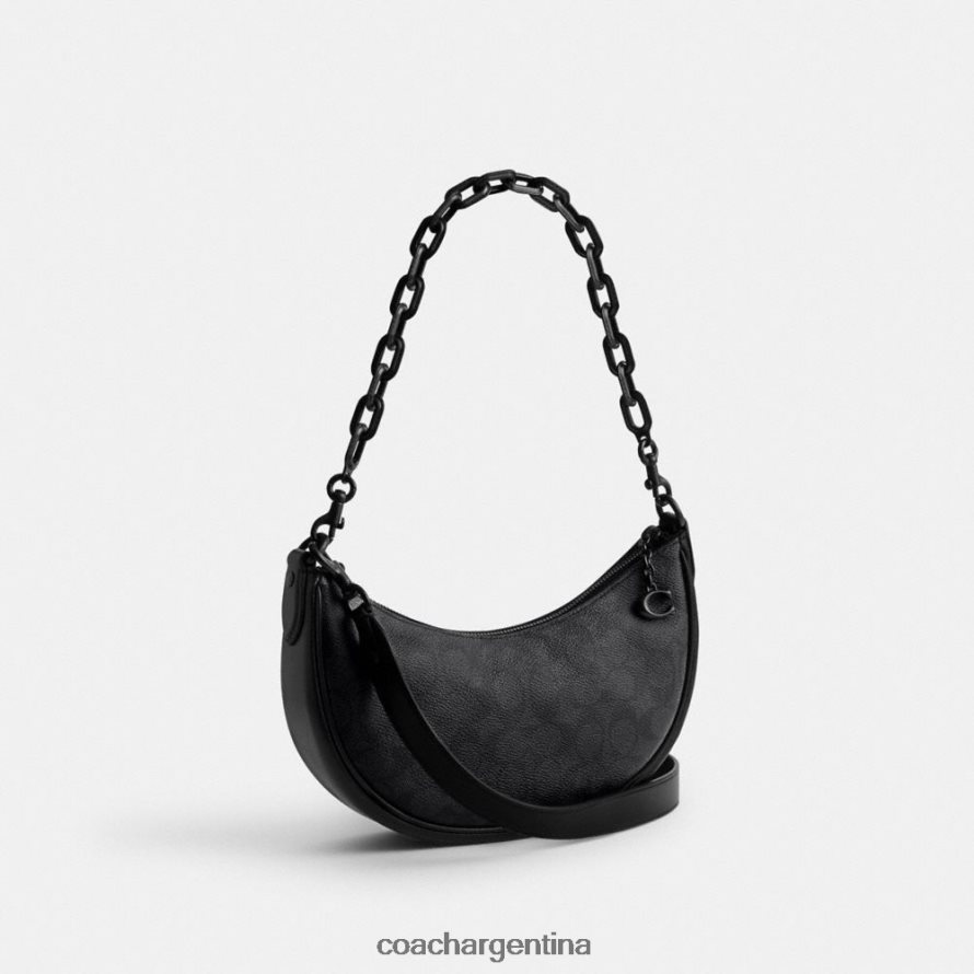 Coach mujer bolso de hombro mira en lona de firma mw/carbón/negro L8288252