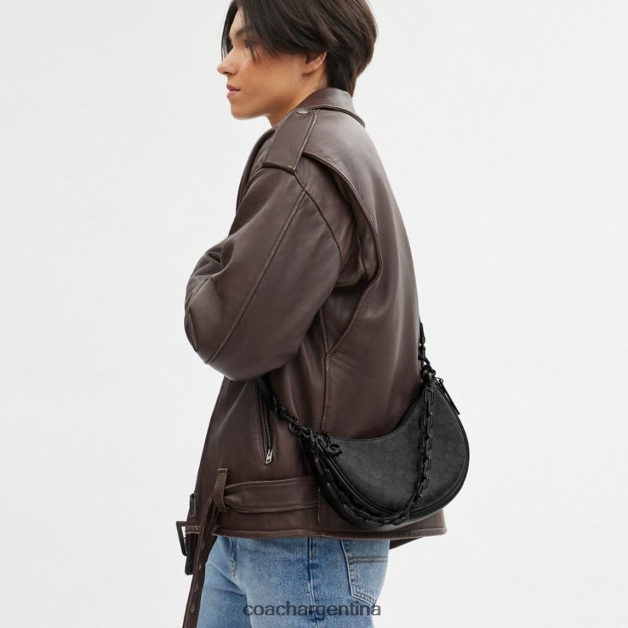 Coach mujer bolso de hombro mira en lona de firma mw/carbón/negro L8288252