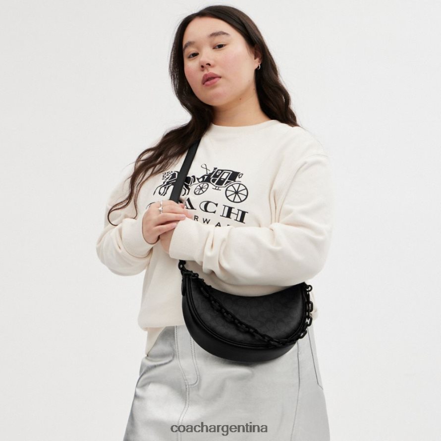 Coach mujer bolso de hombro mira en lona de firma mw/carbón/negro L8288252