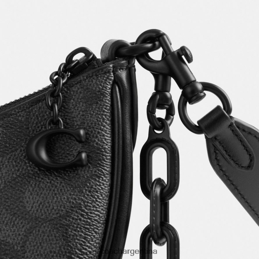 Coach mujer bolso de hombro mira en lona de firma mw/carbón/negro L8288252