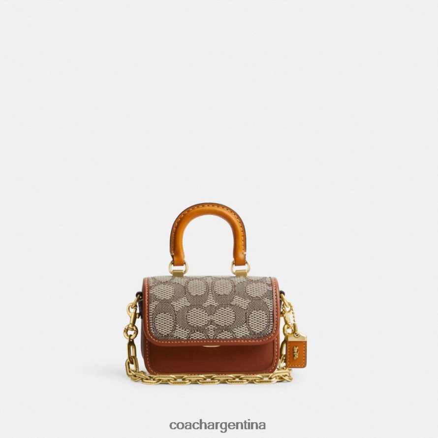 Coach mujer asa superior rogue 12 en jacquard textil característico b4/cacao bruñido amb L8288290
