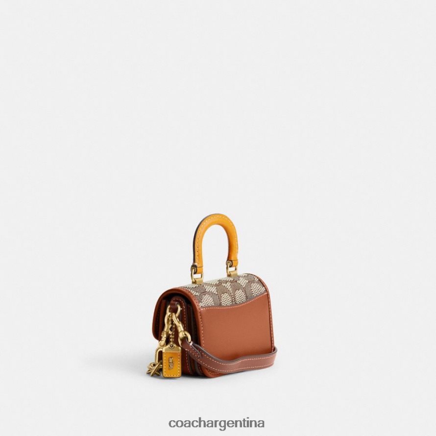 Coach mujer asa superior rogue 12 en jacquard textil característico b4/cacao bruñido amb L8288290