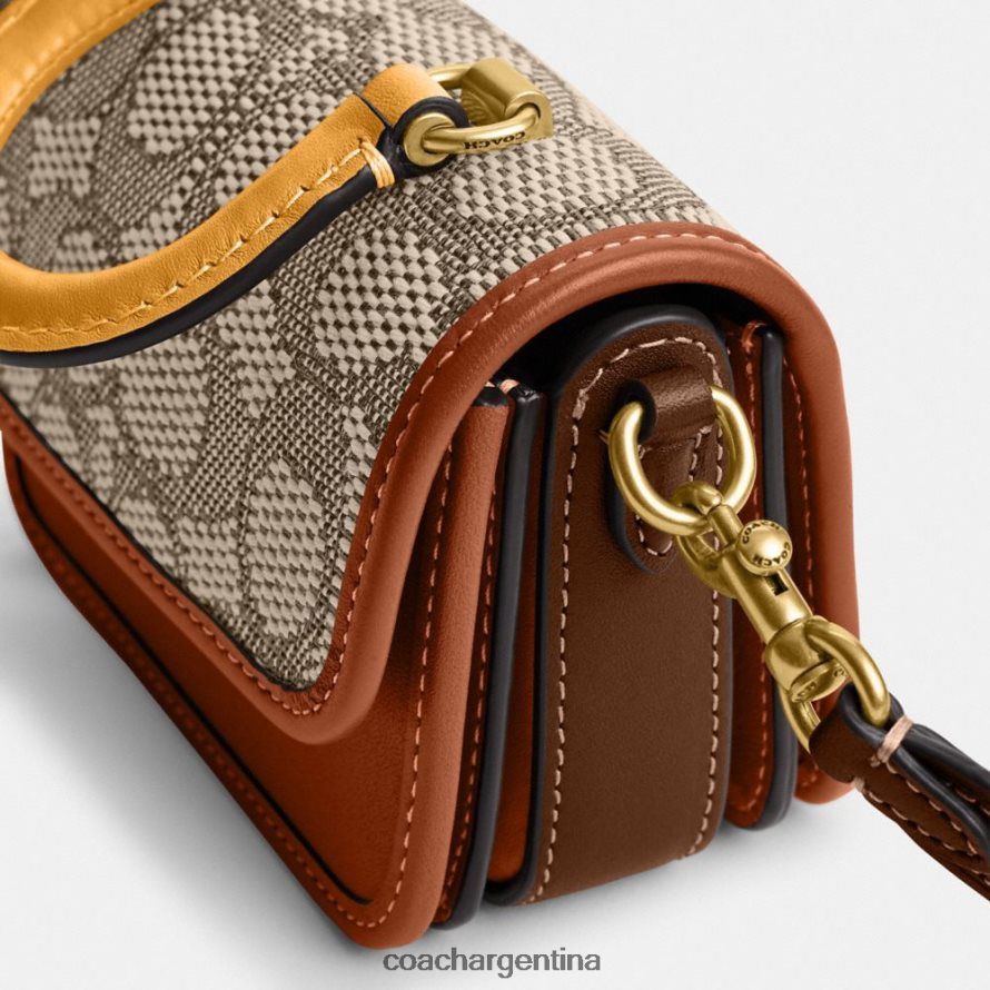 Coach mujer asa superior rogue 12 en jacquard textil característico b4/cacao bruñido amb L8288290