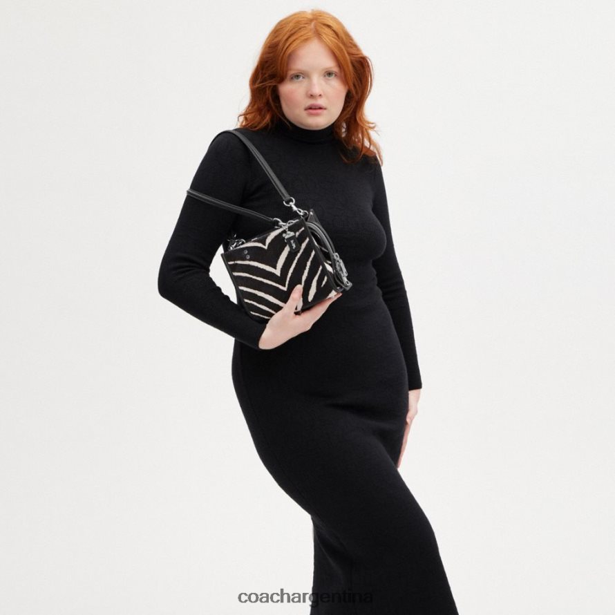 Coach mujer rogue 20 de pelo de becerro con estampado de cebra izq/cebra L8288289