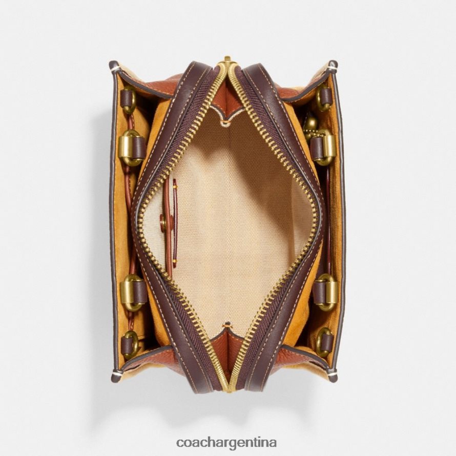 Coach mujer rogue 20 en cuero regenerativo con bloques de color b4/heno multi L8288281