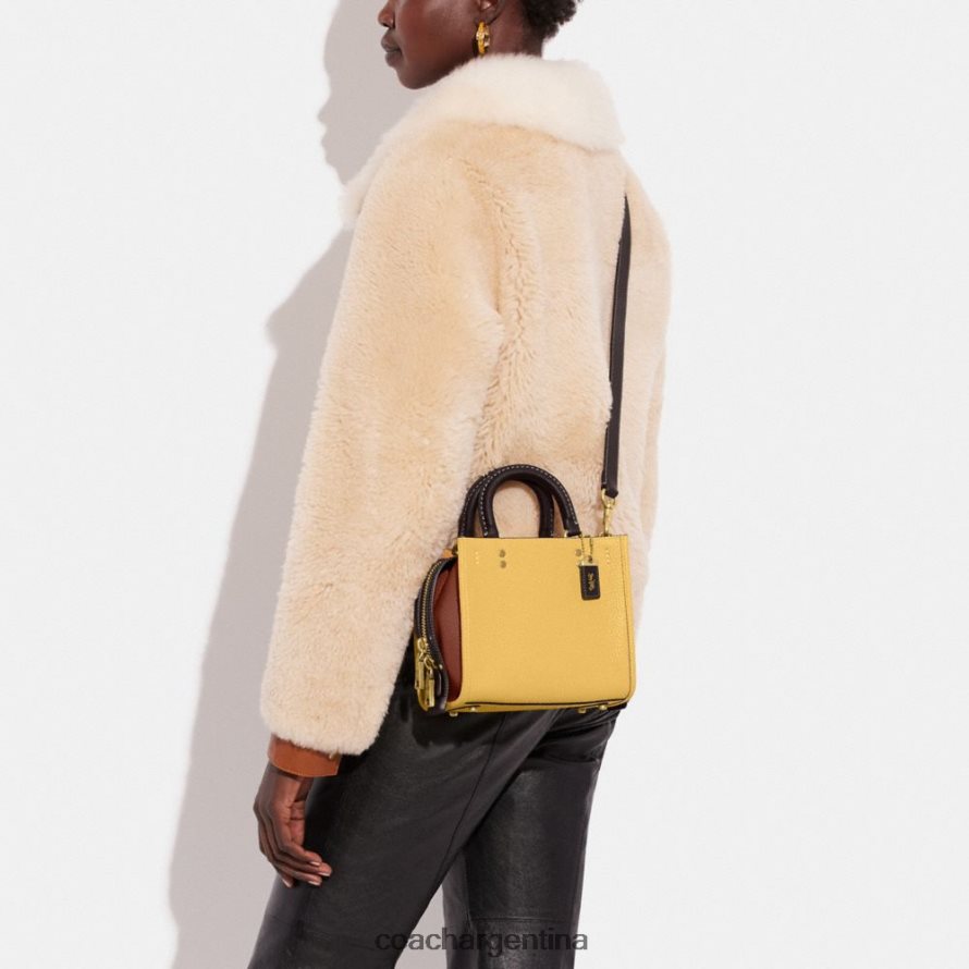 Coach mujer rogue 20 en cuero regenerativo con bloques de color b4/heno multi L8288281