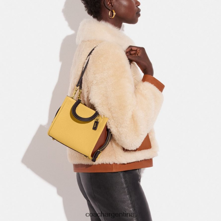 Coach mujer rogue 20 en cuero regenerativo con bloques de color b4/heno multi L8288281