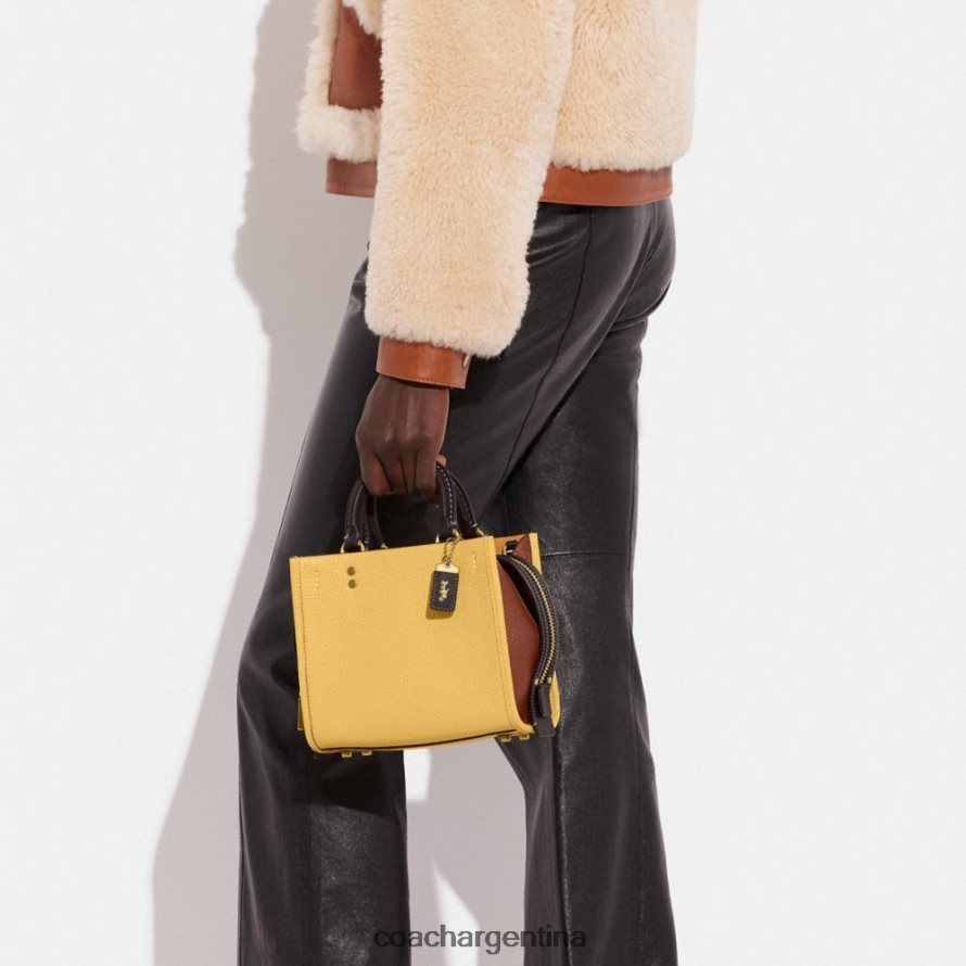 Coach mujer rogue 20 en cuero regenerativo con bloques de color b4/heno multi L8288281