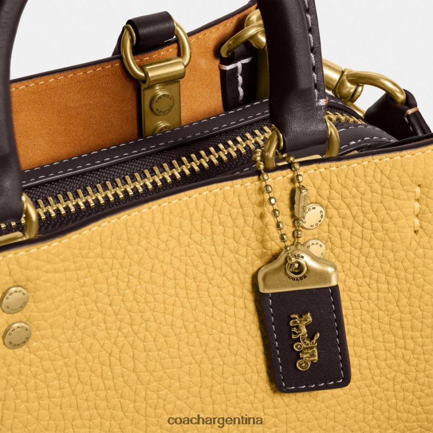 Coach mujer rogue 20 en cuero regenerativo con bloques de color b4/heno multi L8288281