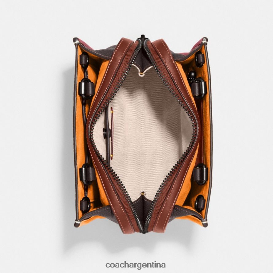 Coach mujer rogue 20 en cuero regenerativo con bloques de color v5/rojo multi L8288284