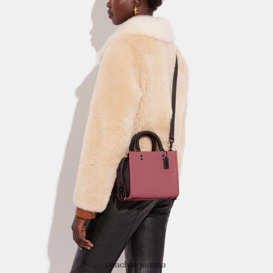 Coach mujer rogue 20 en cuero regenerativo con bloques de color v5/rojo multi L8288284