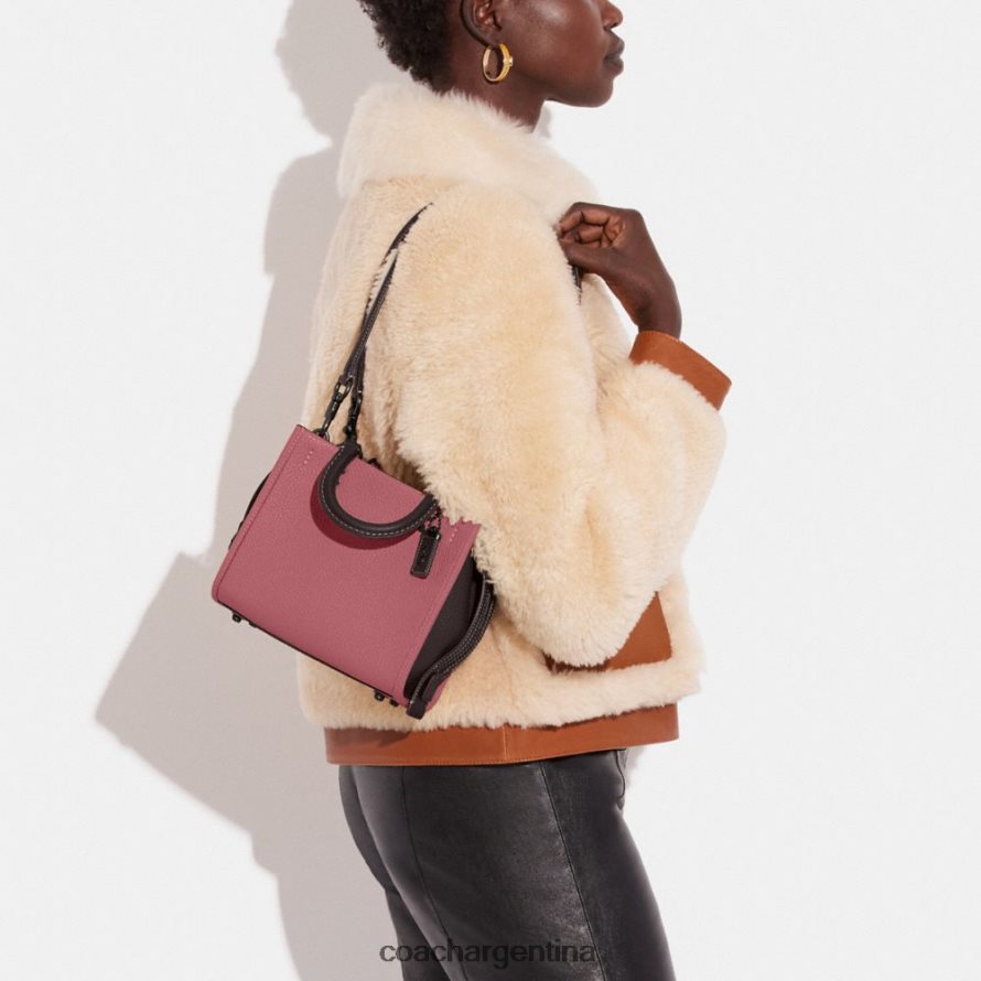 Coach mujer rogue 20 en cuero regenerativo con bloques de color v5/rojo multi L8288284