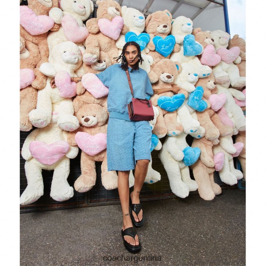 Coach mujer rogue 20 en cuero regenerativo con bloques de color v5/rojo multi L8288284