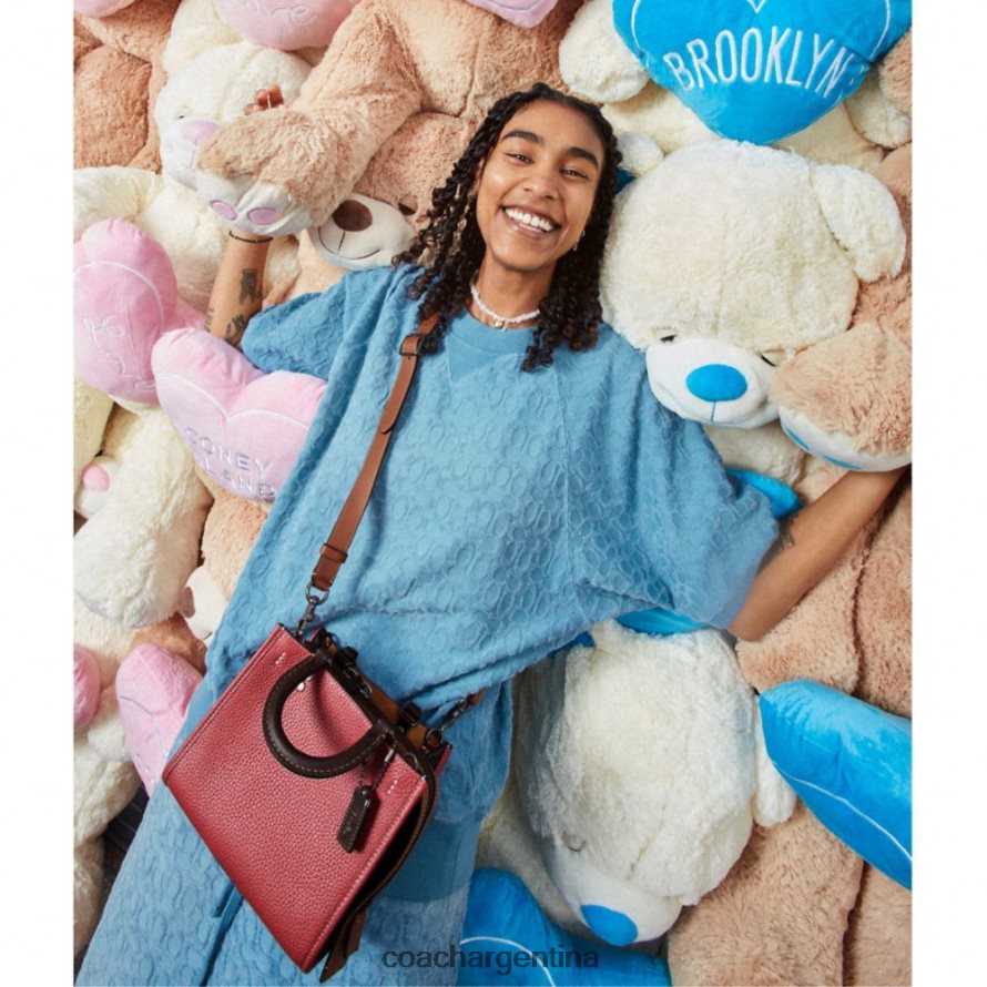 Coach mujer rogue 20 en cuero regenerativo con bloques de color v5/rojo multi L8288284