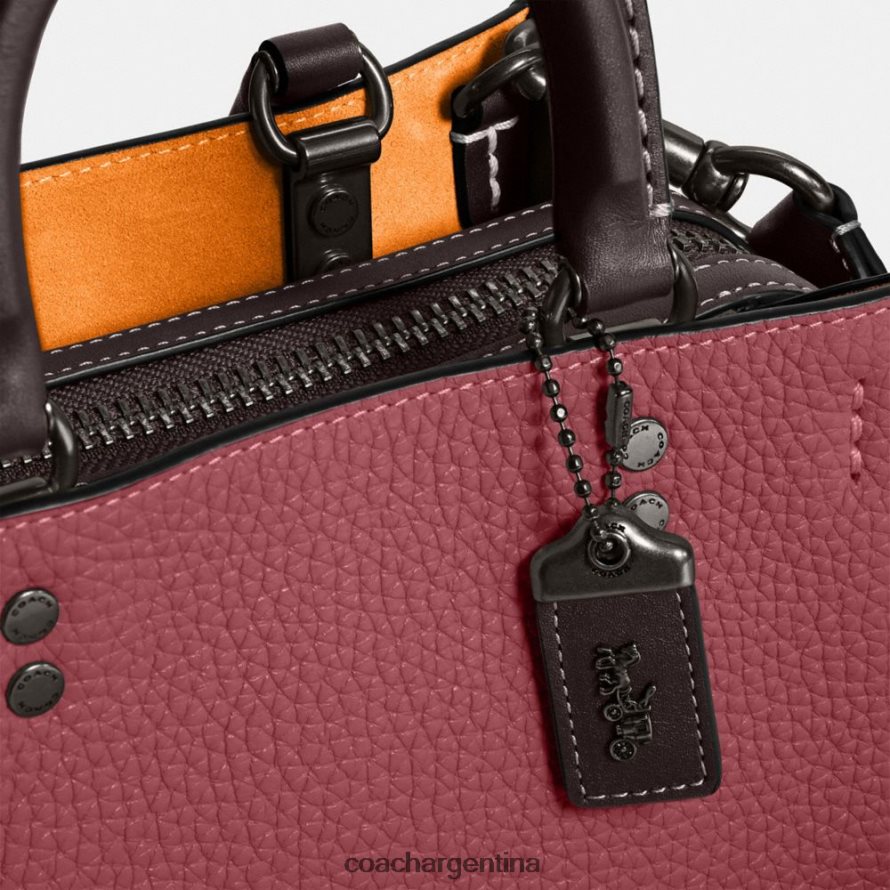 Coach mujer rogue 20 en cuero regenerativo con bloques de color v5/rojo multi L8288284