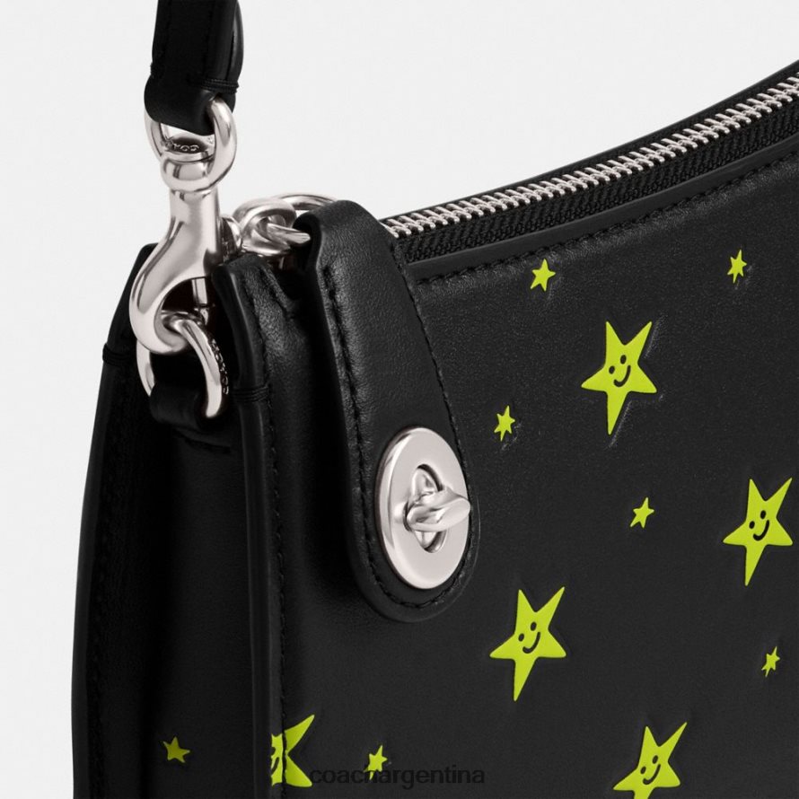 Coach mujer bolso de hombro cosmic coach penn con estampado de estrellas izq/negro múltiple L8288271