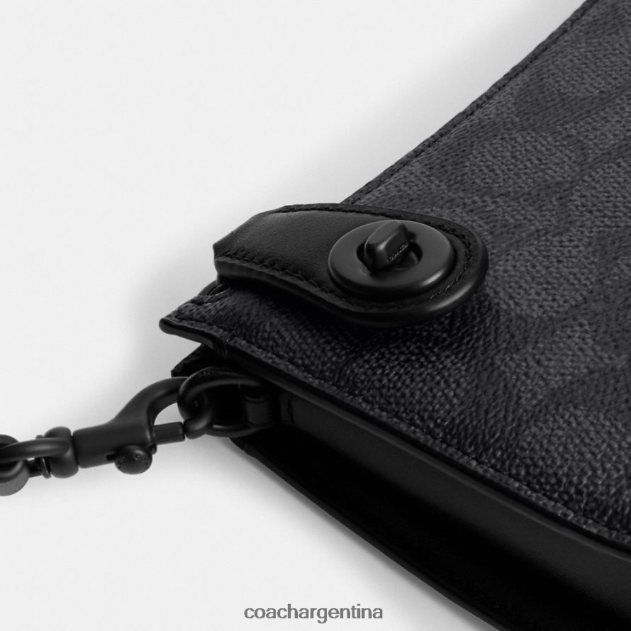 Coach mujer bolso de hombro penn en lona de firma mw/carbón/negro L8288265