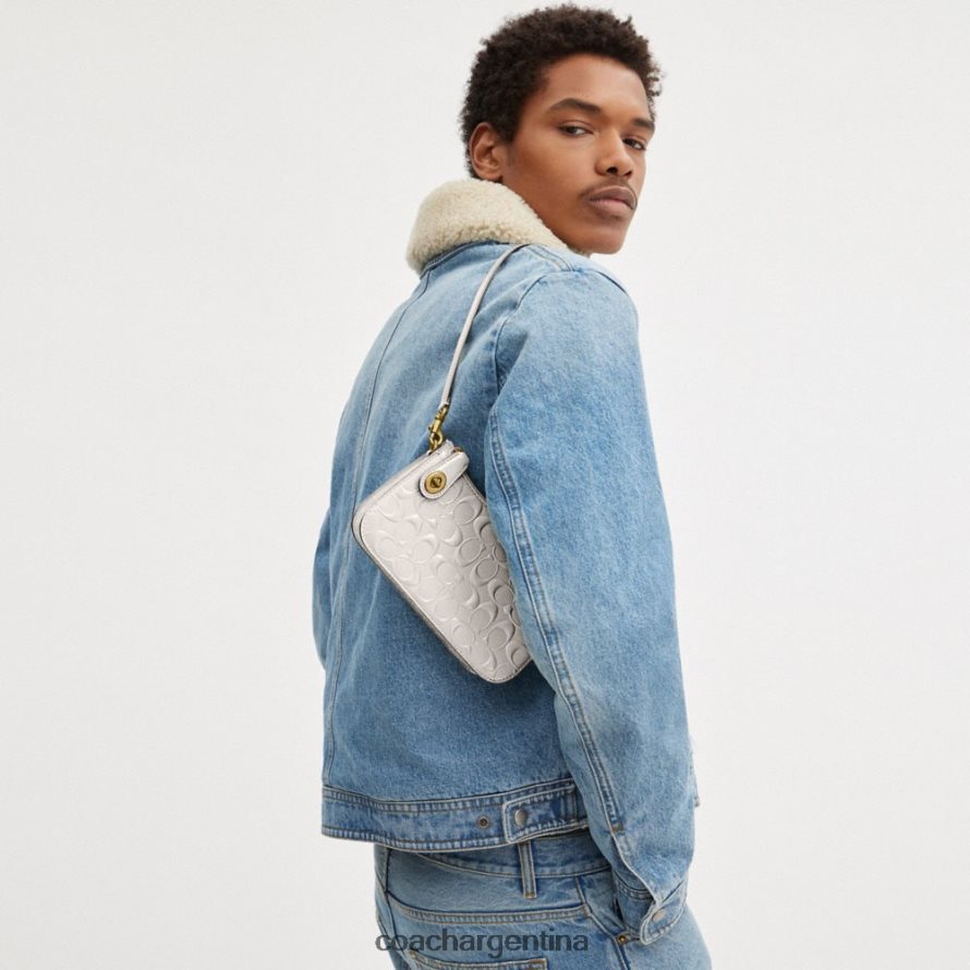 Coach mujer bolso de hombro penn en piel de firma b4/tiza L8288266