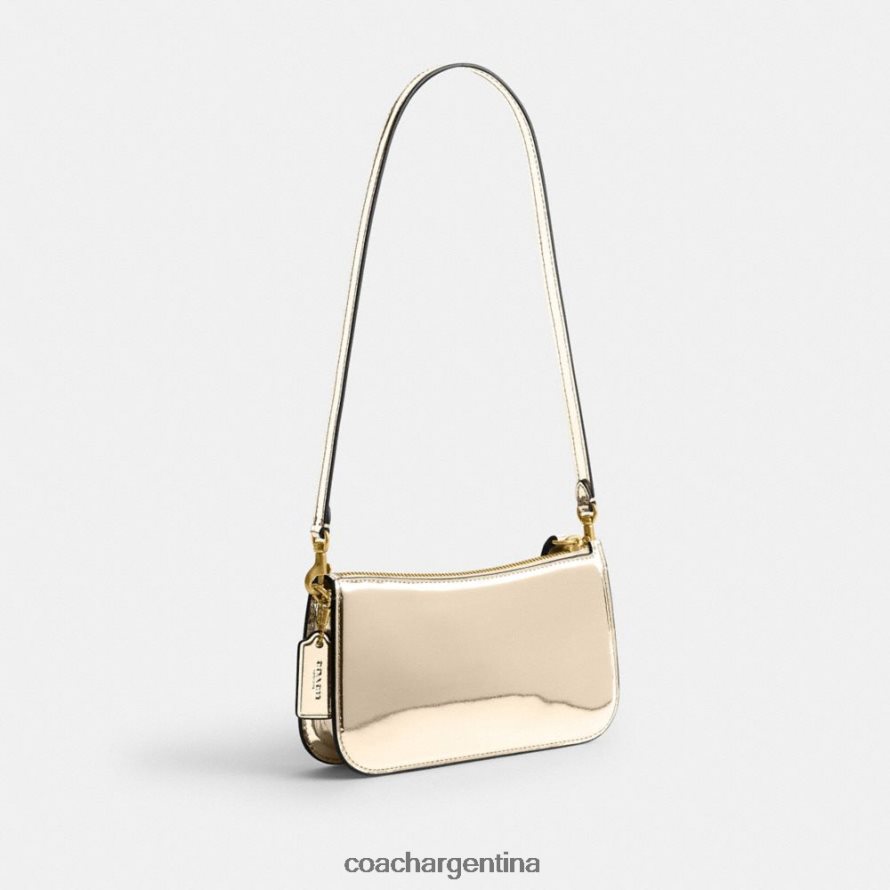 Coach mujer bolso de hombro penn en plateado metalizado b4/oro L8288268