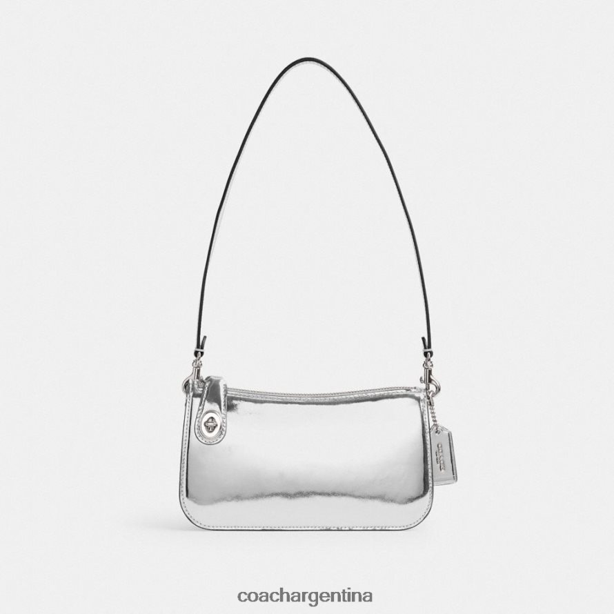 Coach mujer bolso de hombro penn en plateado metalizado izq/plata L8288272