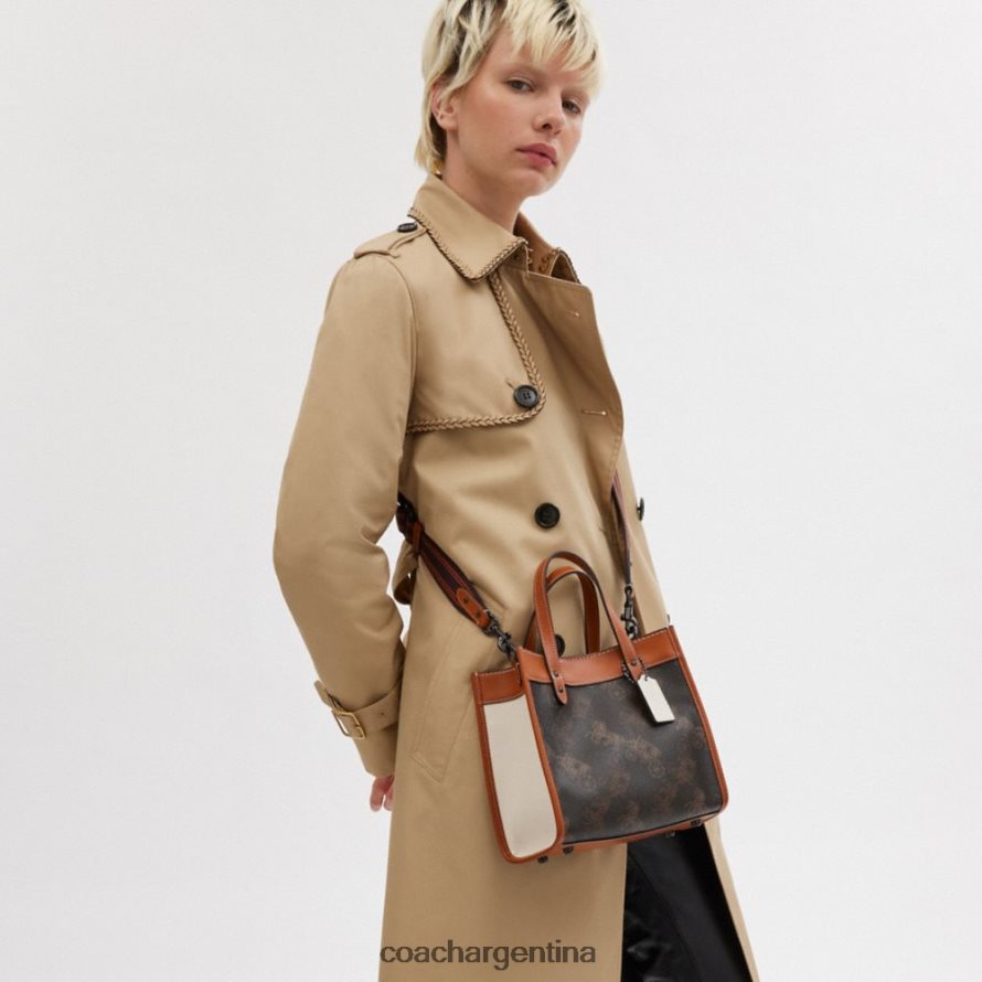 Coach mujer bolso de campo 22 con estampado grande de caballos y carruajes v5/ámbar bruñido trufa L82882296