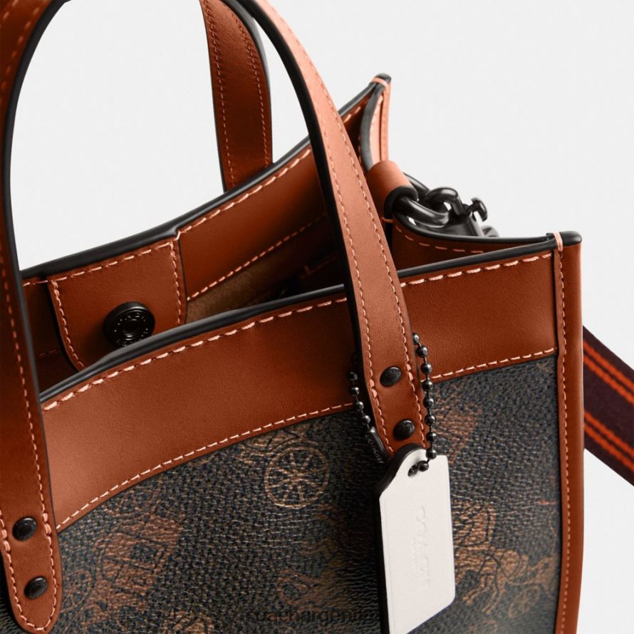 Coach mujer bolso de campo 22 con estampado grande de caballos y carruajes v5/ámbar bruñido trufa L82882296