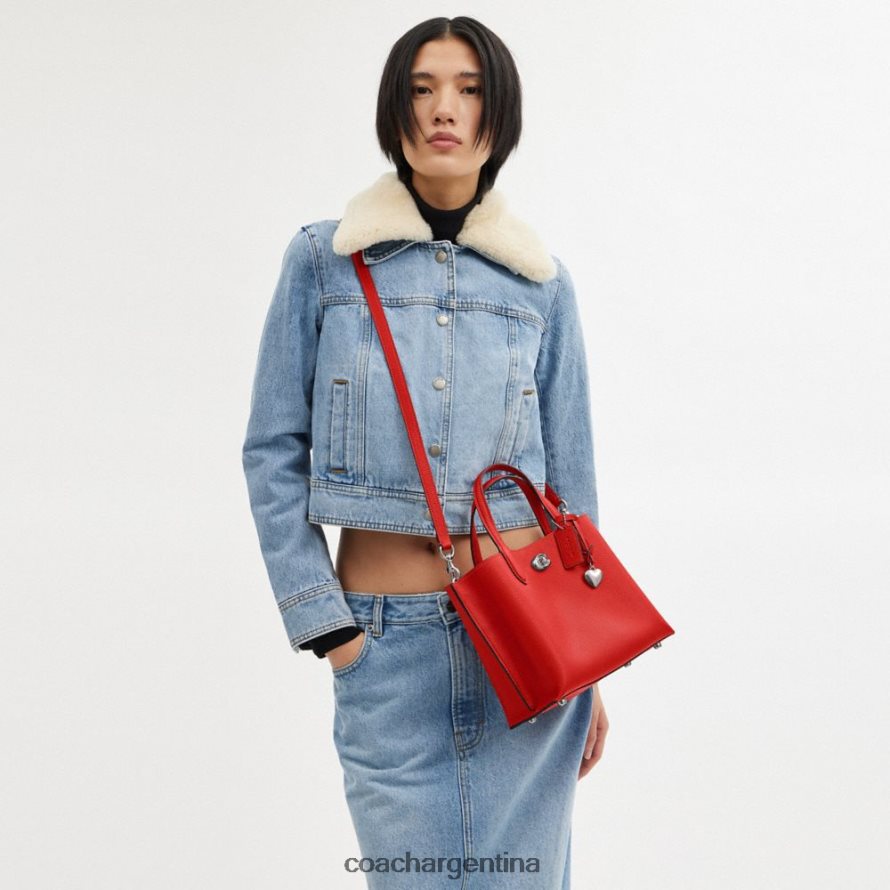 Coach mujer bolso tote 24 de sauce con colgante de corazón izq/rojo deportivo L82882283