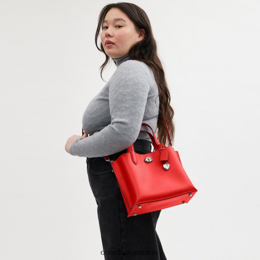 Coach mujer bolso tote 24 de sauce con colgante de corazón izq/rojo deportivo L82882283